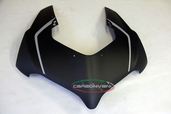 Carbonvani - Ducati Panigale V4 R STYLE w /Stripes Carbon Fiber Headlight Fairing for V4 R / V4 / S (20-21) Carbonvani - Ducati Panigale V4 R STYLE w /Stripes Carbon Fiber Headlight Fairing for V4 R / V4 / S (20-21)